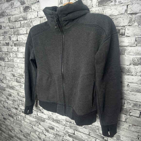 EUC Lululemon Hug It Out Fleece Zip Up Jacket Size 6 (Dark Grey) - Picture 4 of 16